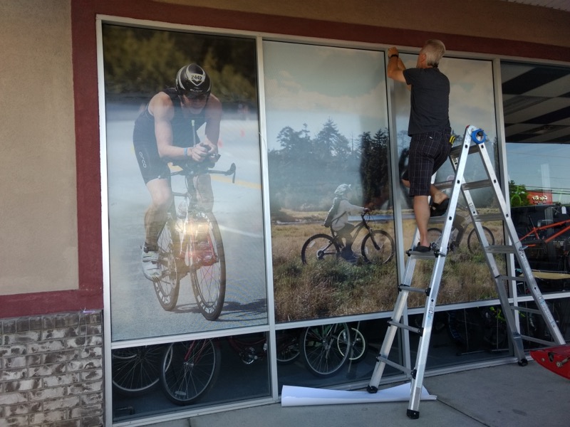 Tooele Valley Bicycle – Perforated window layout design, production, and installation